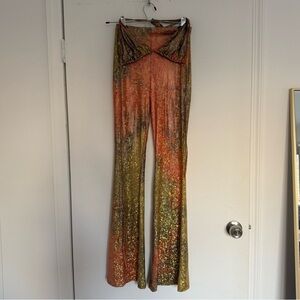 Dolls kill orange shimmer pant set